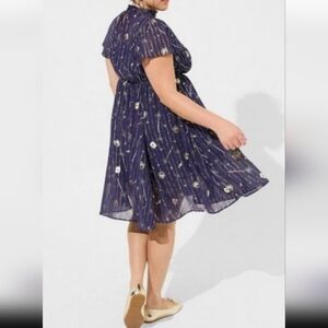 Wizarding World of Harry Potter Torrid Navy and Gold Dress Size 2X